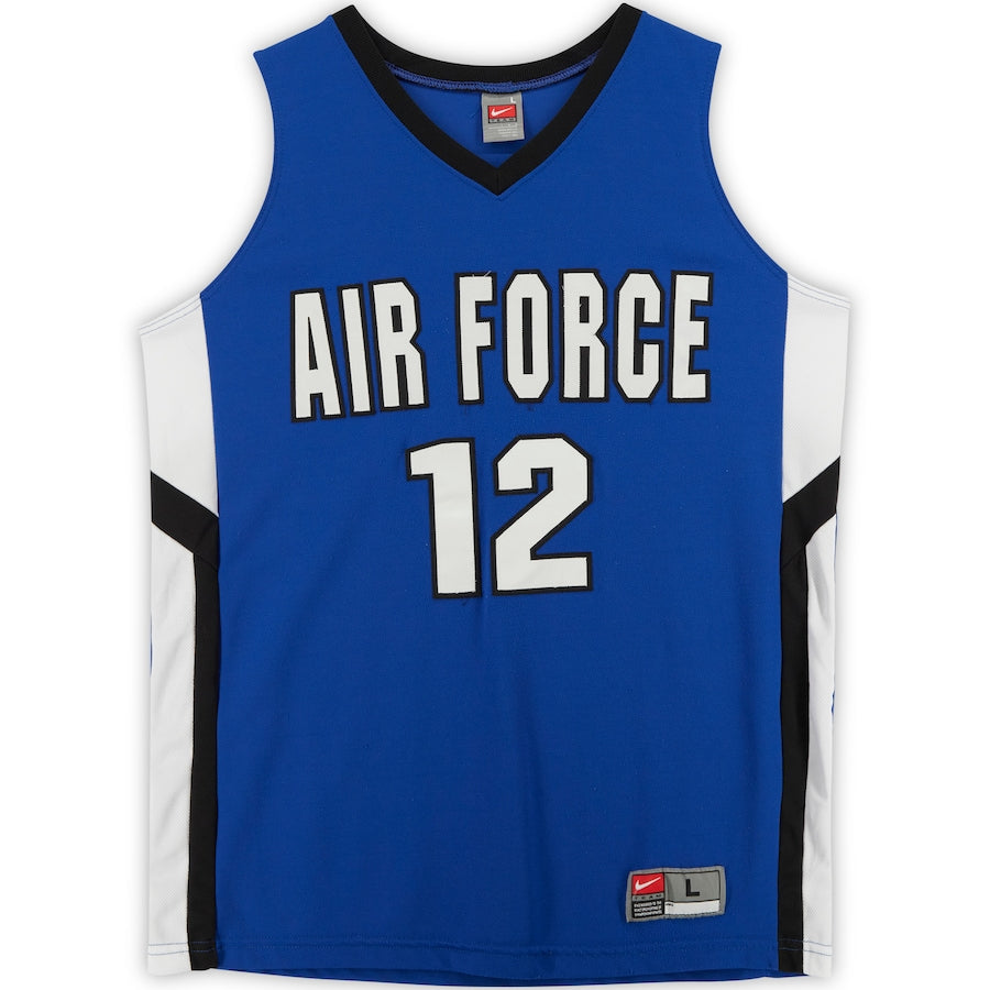 Air Force Falcons Nike Team-Issued #12 Royal White & Black Jersey from the Basketball Program - Size L