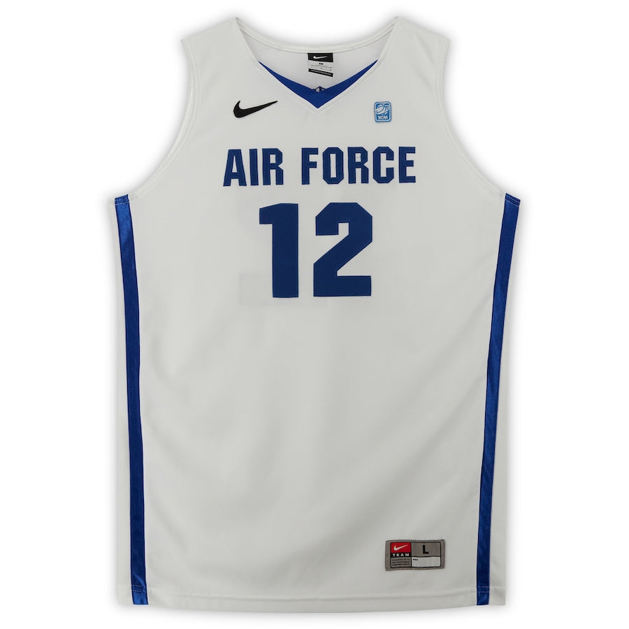Air Force Falcons Nike Team-Issued #12 White Jersey with NCAA Patch from the Basketball Program - Size L