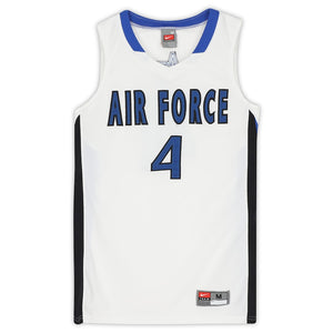 Air Force Falcons Team-Issued #4 White Blue and Black Jersey from the Basketball Program - Size M