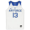 Air Force Falcons Nike Team-Issued #13 White Royal & Gray Jersey from the Basketball Program - Size L