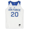 Air Force Falcons Nike Team-Issued #20 White Royal & Gray Jersey from the Basketball Program - Size M