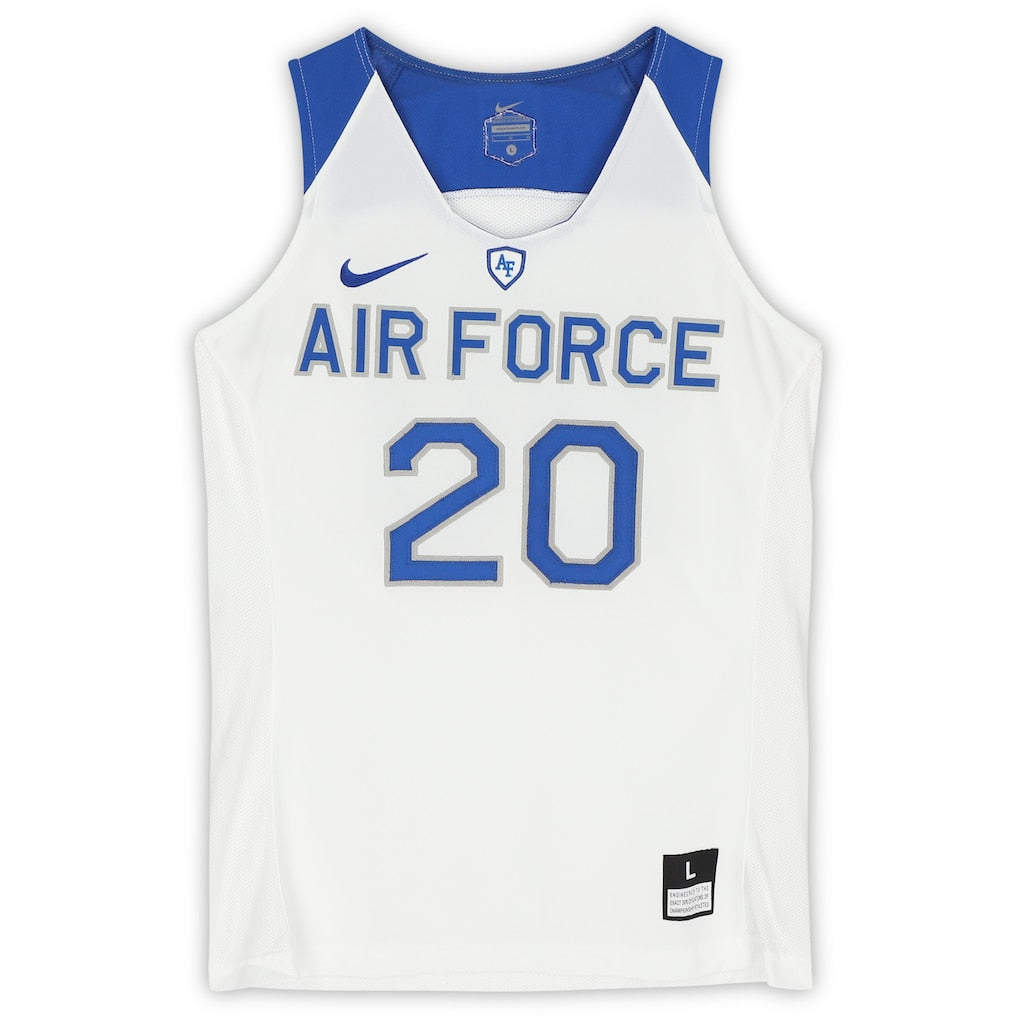 Air Force Falcons Nike Team-Issued #20 White Royal & Gray Jersey from the Basketball Program - Size M