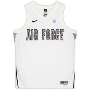 Air Force Falcons Nike Team-Issued White & Green Camouflage Jersey from the Basketball Program - Size L