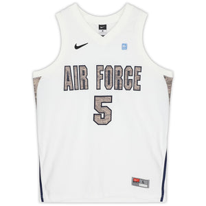 Air Force Falcons Nike Team-Issued #5 White & Green Camouflage Jersey from the Basketball Program - Size L