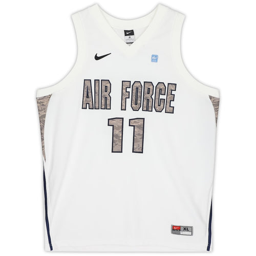 Air Force Falcons Nike Team-Issued #11 White & Green Camouflage Jersey from the Basketball Program - Size XL