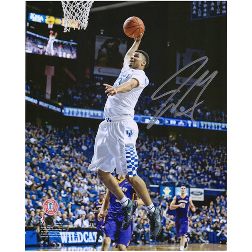 Jamal Murray Kentucky Wildcats Autographed 8'' x 10'' Dunk in White Jersey Photograph