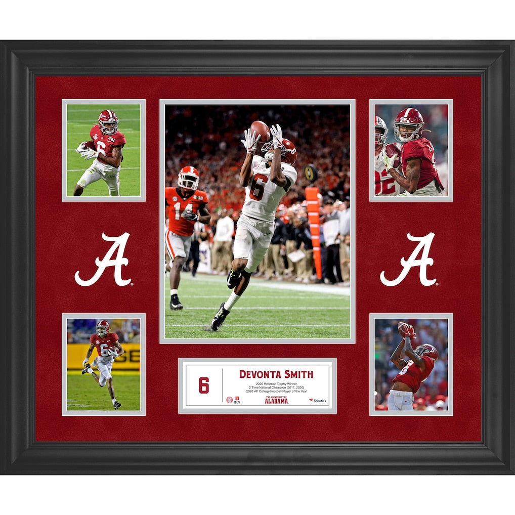 DeVonta Smith Alabama Crimson Tide Framed 5-Photo Collage