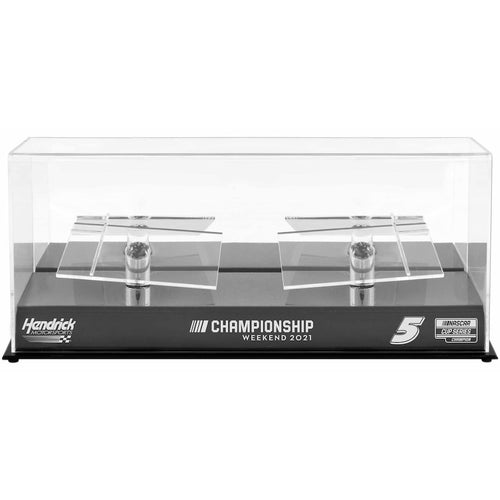 Kyle Larson 2021 NASCAR Cup Champion 2 Car 1/24 Die Cast Display Case