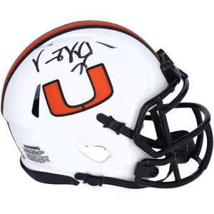 Vince Wilfork Miami Hurricanes Autographed Riddell Lunar Eclipse Alternate Speed Mini Helmet