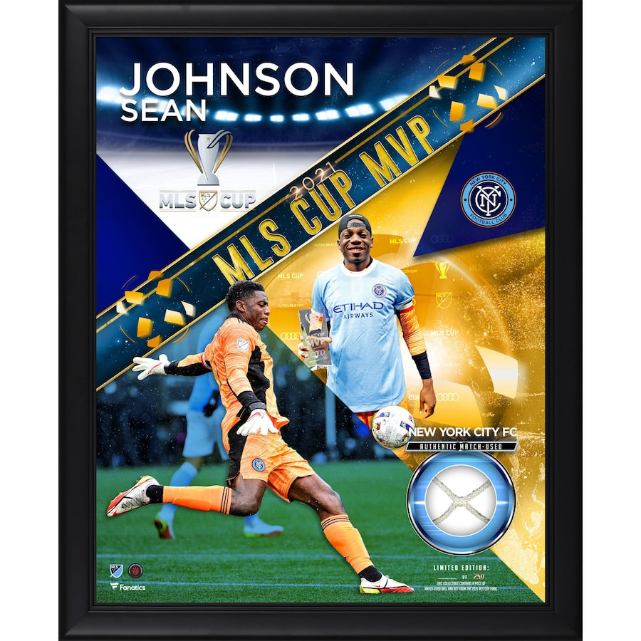 Sean Johnson New York City FC Framed 16'' x 20'' 2021 MLS Cup MVP Collage with a Piece of Match-Used Net - Limited Edition of 200