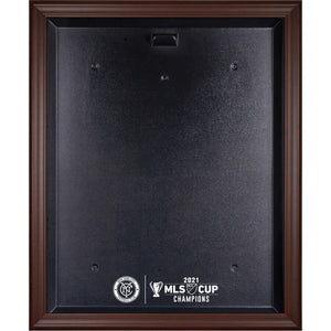 New York City FC 2021 MLS Cup Champions Brown Framed Team Logo Jersey Display Case