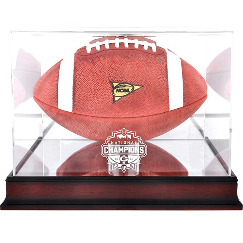 Georgia Bulldogs 2021 College Football Playoff Champions Mahogany Football Display Case