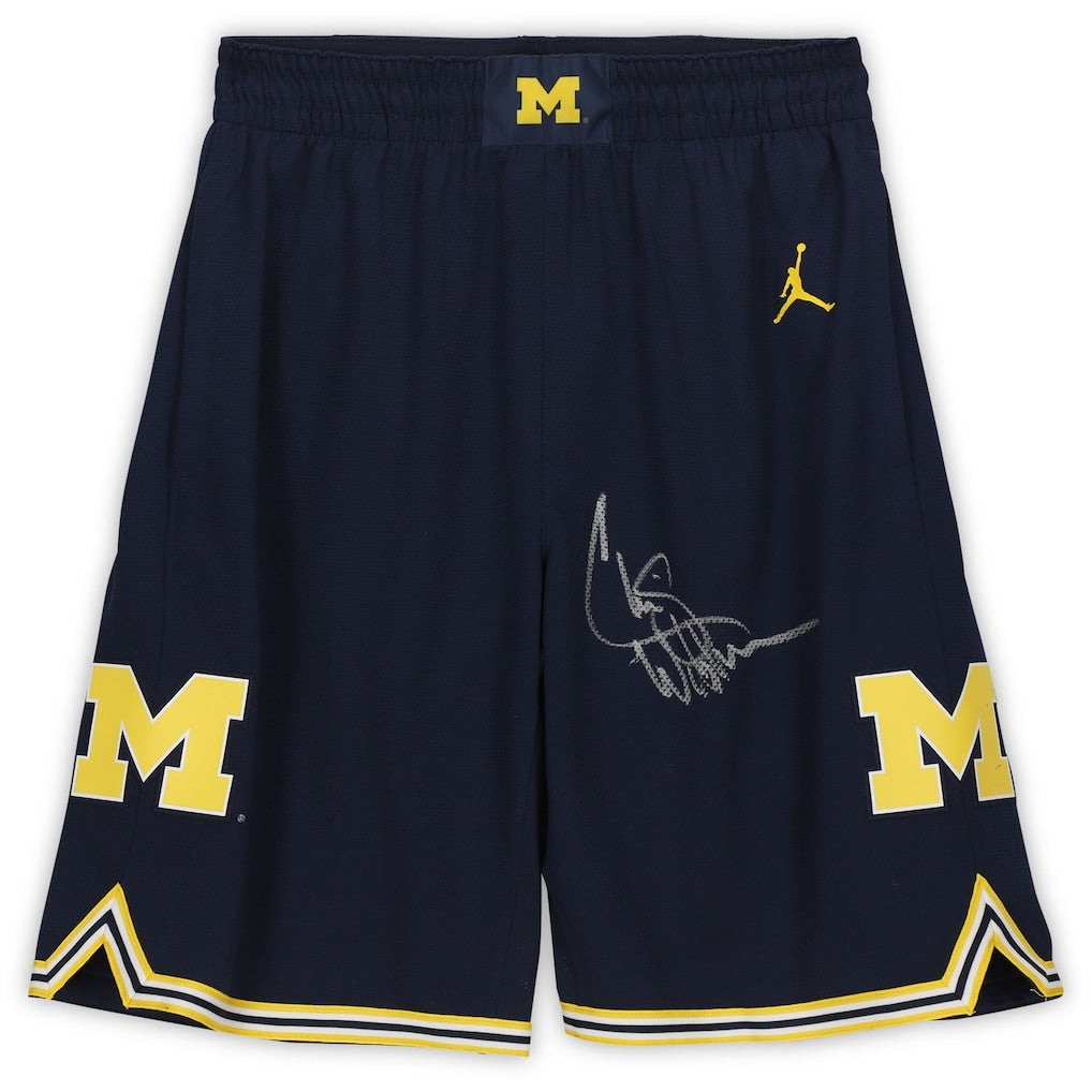 Chris Webber Michigan Wolverines Autographed Jordan Brand Navy Replica Basketball Shorts