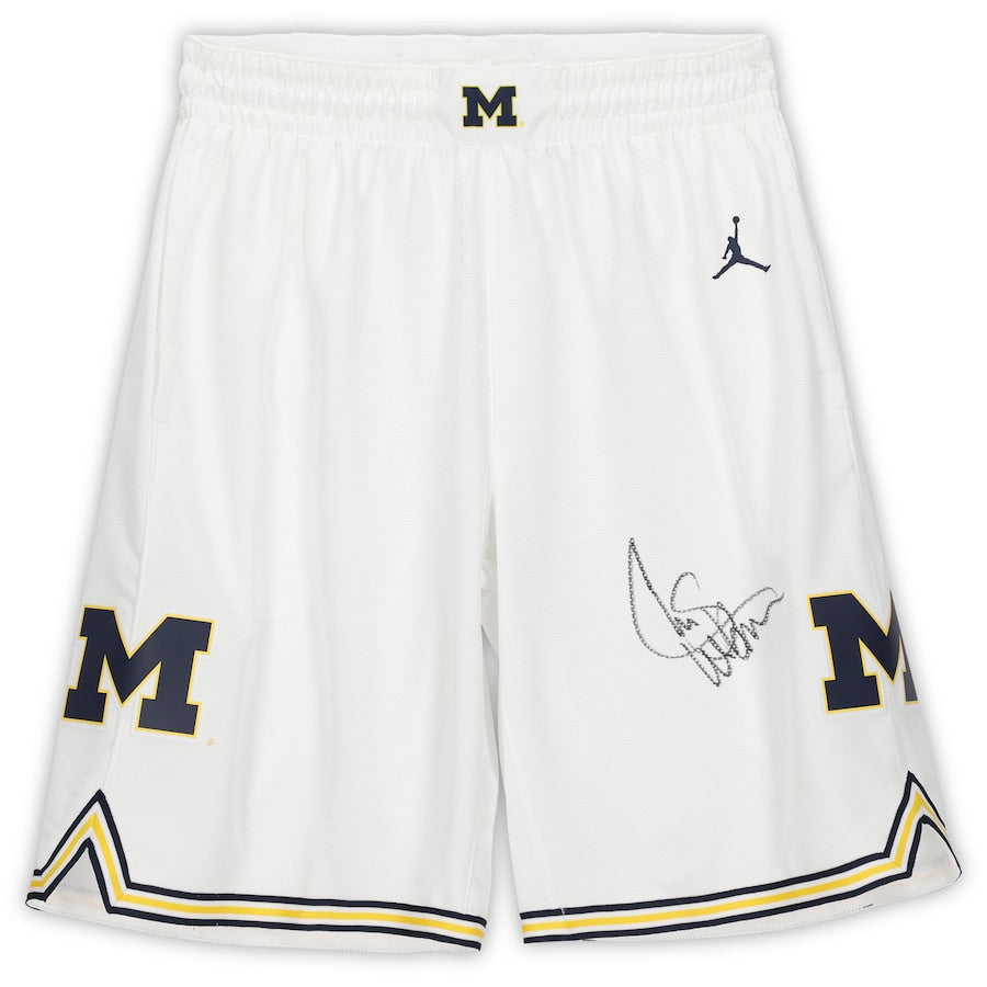 Chris Webber Michigan Wolverines Autographed Jordan Brand White Replica Basketball Shorts
