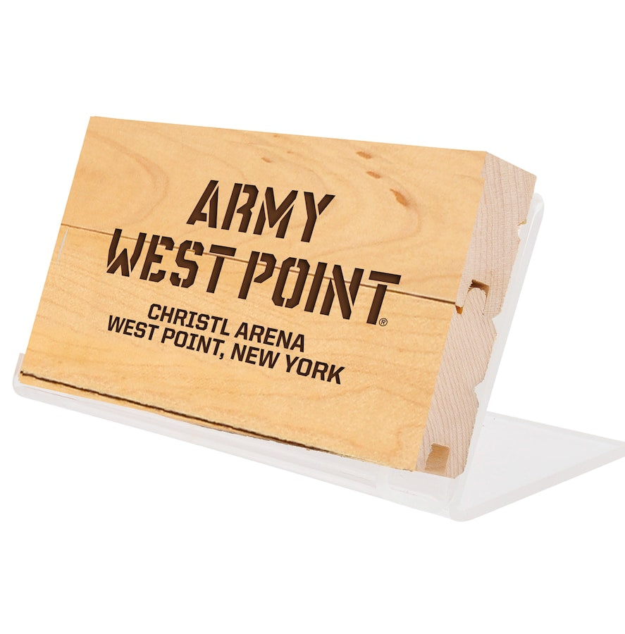 Army Black Knights 3'' x 5.5'' Engraved Wordmark Christl Arena Game-Used Basketball Court with Stand