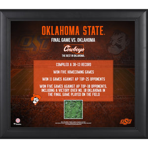 Oklahoma State Cowboys Framed 15'' x 17'' Boone Pickens with Game-Used Turf from Boone Pickens Stadium