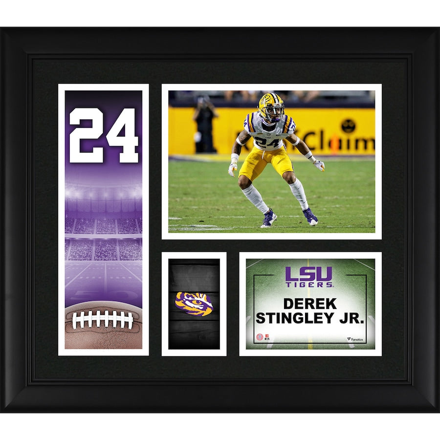 Derek Stingley Jr. LSU Tigers Framed 15'' x 17'' Player Collage