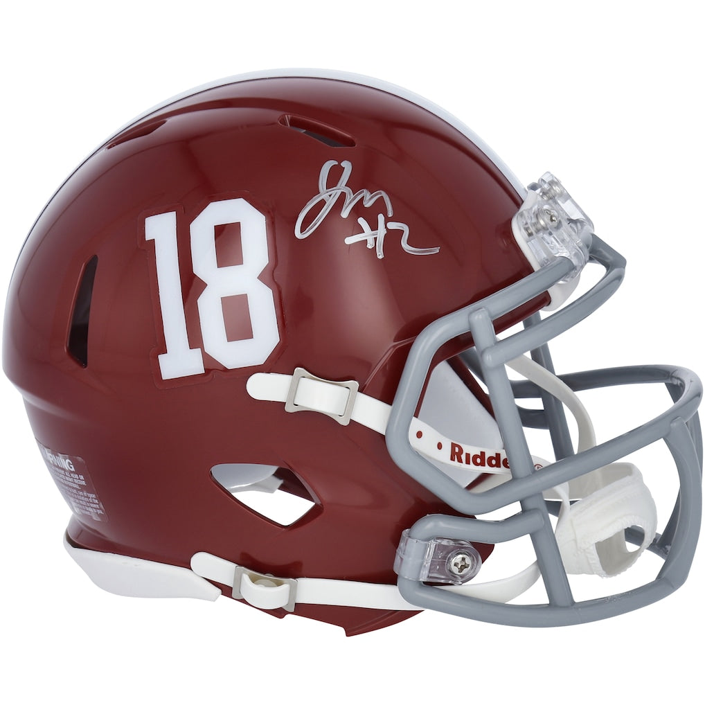 Jalen Milroe Alabama Crimson Tide Autographed Riddell Speed Mini Helmet