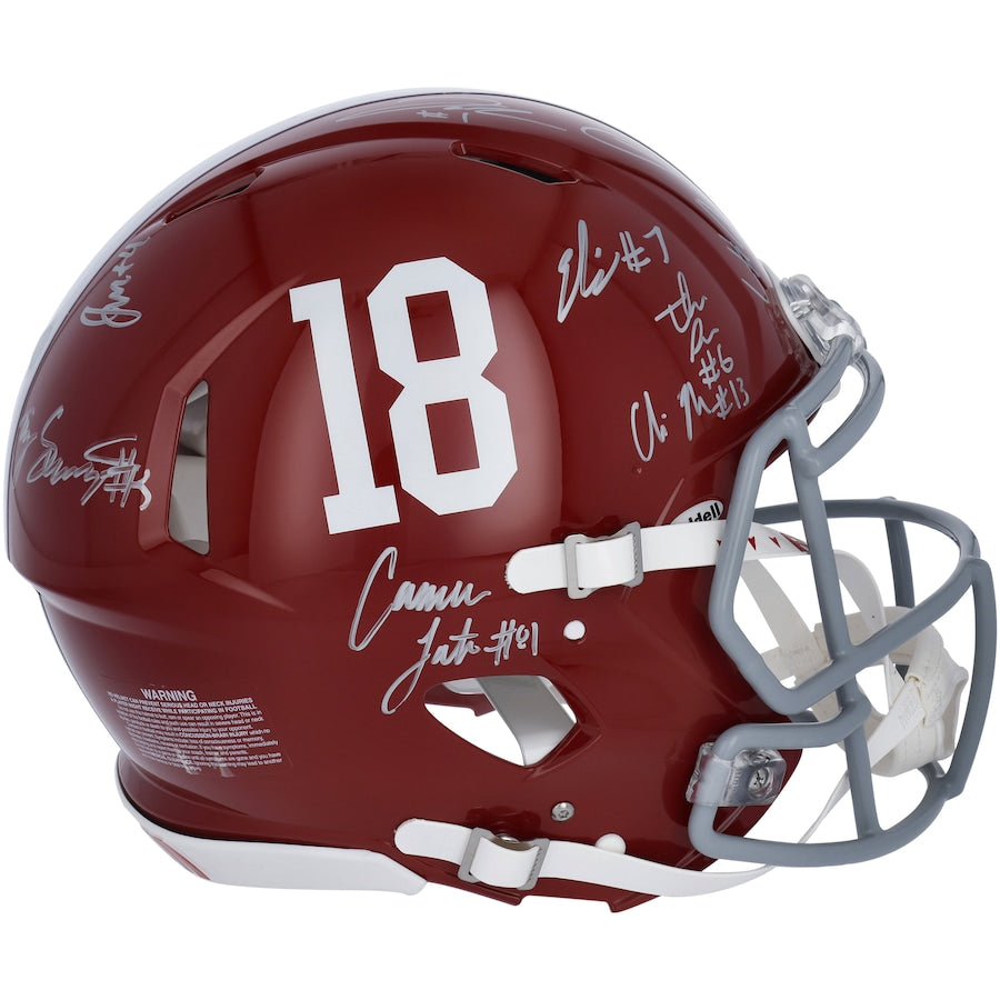 Alabama Crimson Tide Multi-Signed Riddell Speed Authentic Helmet with 9 Signatures