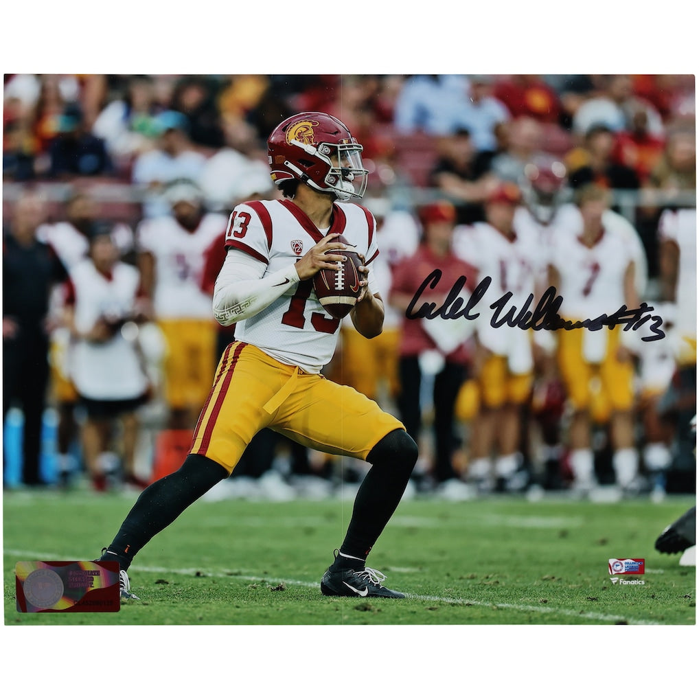 Caleb Williams USC Trojans Autographed 8'' x 10'' Throwing Photograph