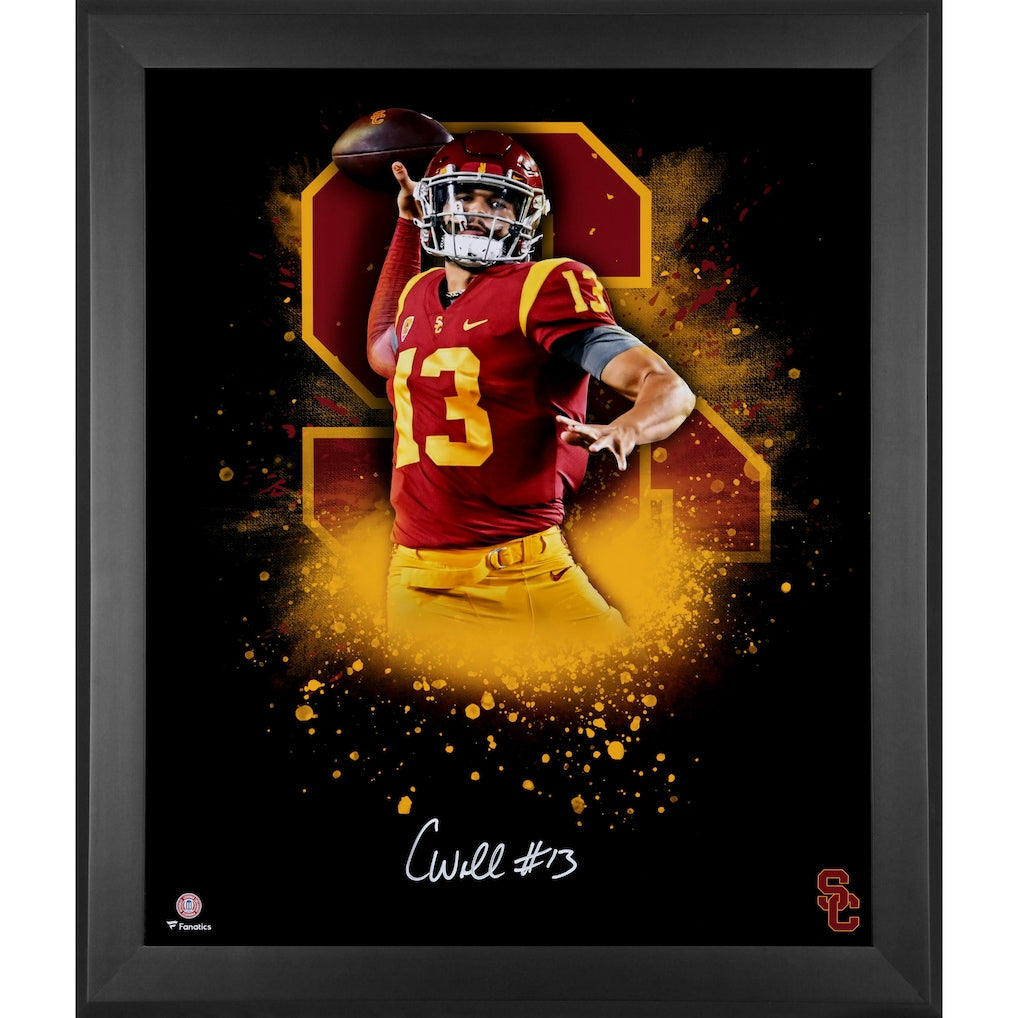 Caleb Williams USC Trojans Autographed Framed 20'' x 24'' In Focus Photograph