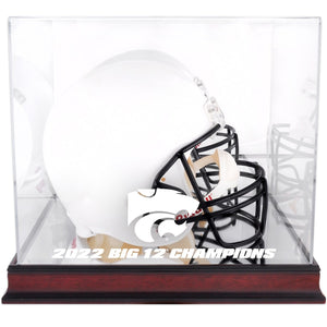 Kansas State Wildcats 2022 Big 12 Football Conference Champions Mahogany Helmet Logo Display Case