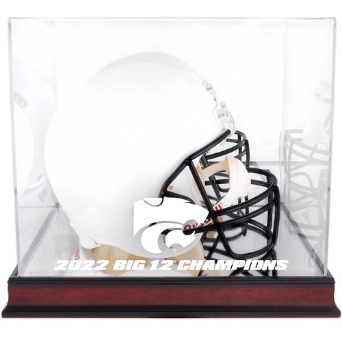 Kansas State Wildcats 2022 Big 12 Football Conference Champions Mahogany Helmet Logo Display Case