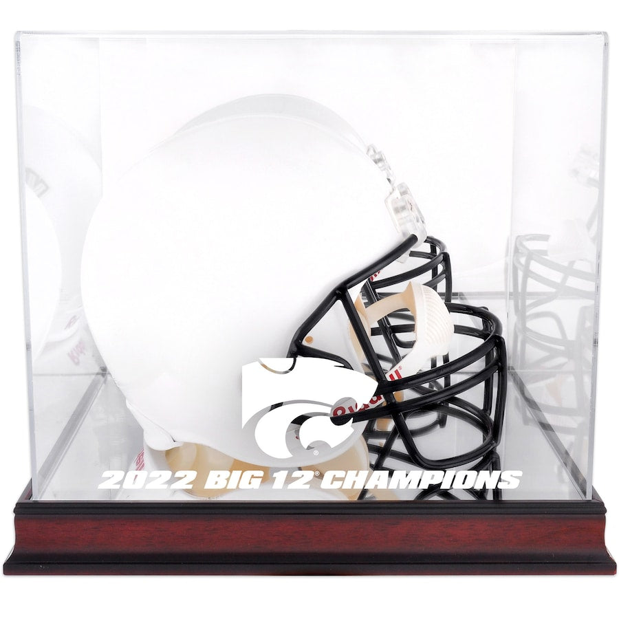 Kansas State Wildcats 2022 Big 12 Football Conference Champions Mahogany Helmet Logo Display Case