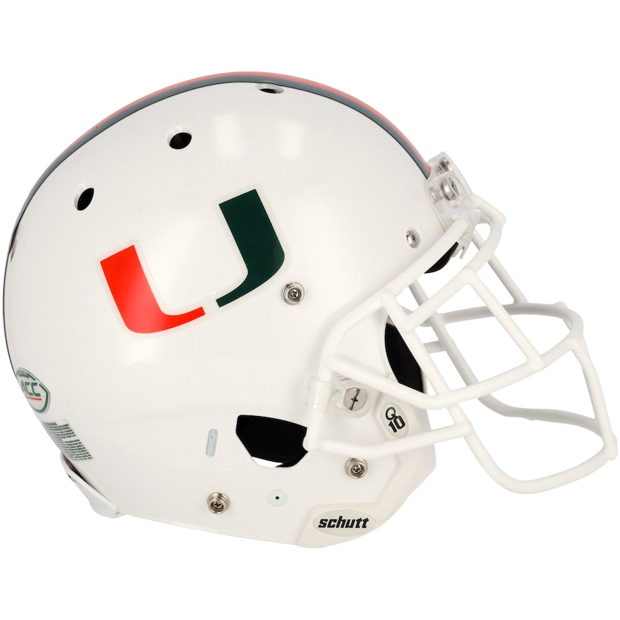 Miami Hurricanes Team-Issued White Helmet from the 2018-2022 NCAA Football Seasons - AA0134147