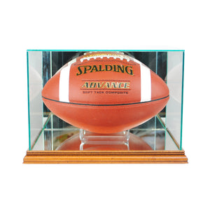 Rectangle Football Display Case with Walnut Moulding