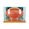 Rectangle Football Display Case with Walnut Moulding