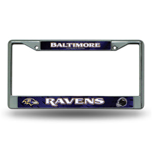 Baltimore Ravens License Plate Frame Chrome Printed Insert - Rico Industries