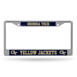 Georgia Tech Yellow Jackets License Plate Frame Chrome Printed Insert - Rico Industries