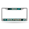 Miami Dolphins License Plate Frame Chrome Printed Insert - Rico Industries