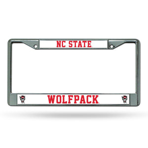 North Carolina State Wolfpack License Plate Frame Chrome Printed - Rico Industries
