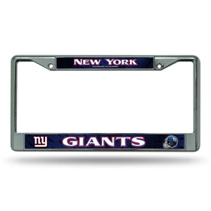 New York Giants License Plate Frame Chrome Printed Insert - Rico Industries