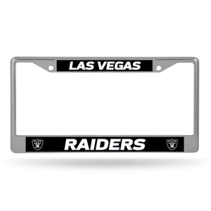 Las Vegas Raiders License Plate Frame Chrome Printed Insert - Rico Industries