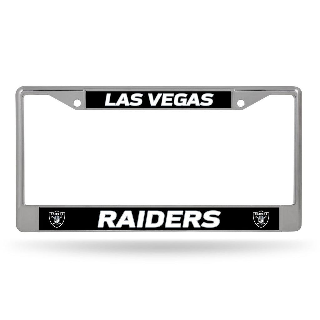 Las Vegas Raiders License Plate Frame Chrome Printed Insert - Rico Industries