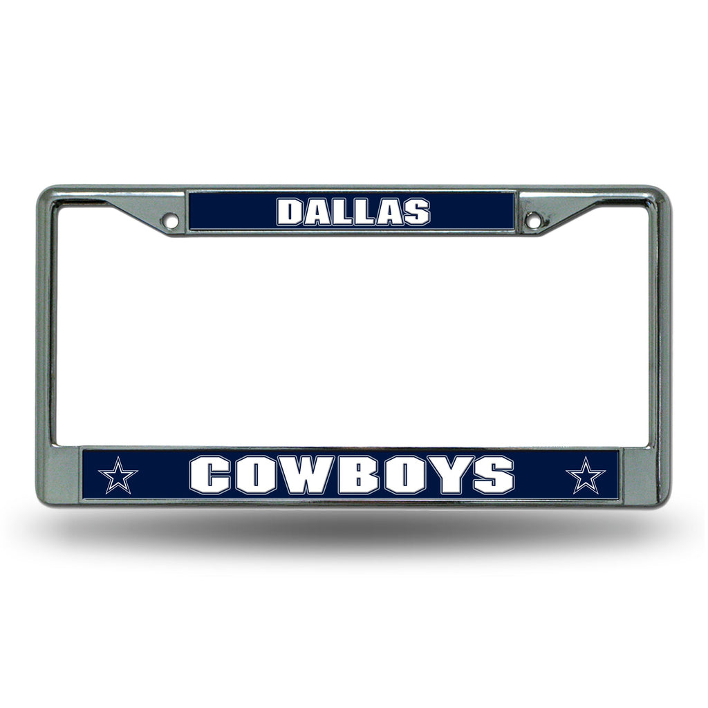 Dallas Cowboys License Plate Frame Chrome Printed Insert - Rico Industries