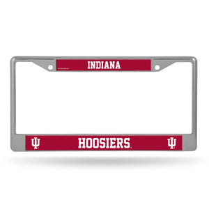 Indiana Hoosiers License Plate Frame Chrome Printed Insert - Rico Industries