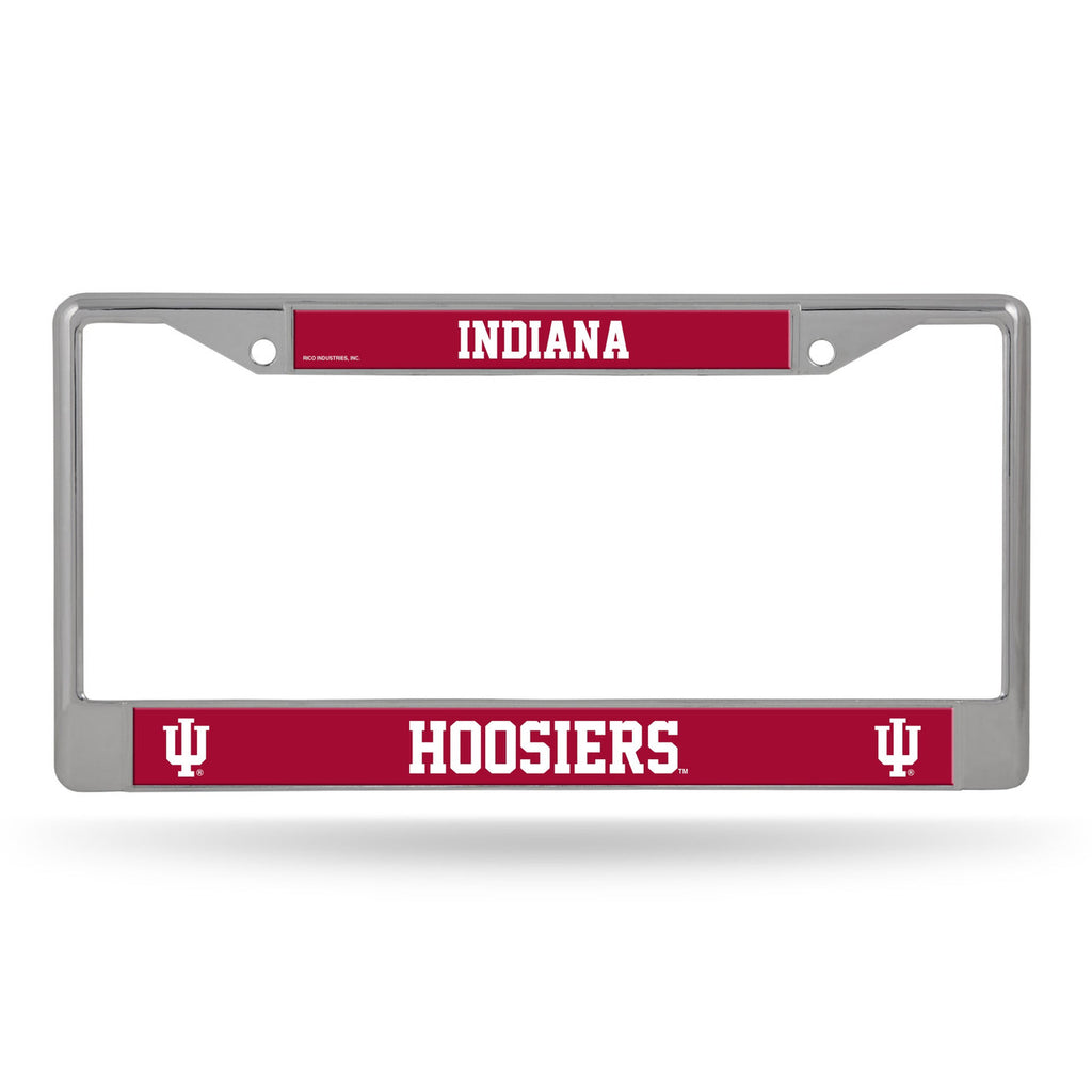 Indiana Hoosiers License Plate Frame Chrome Printed Insert - Rico Industries