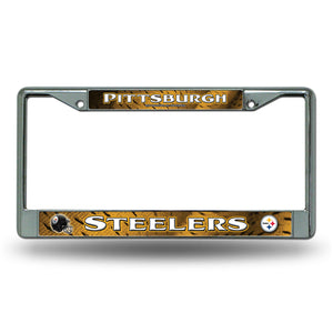 Pittsburgh Steelers License Plate Frame Chrome Printed Insert - Rico Industries
