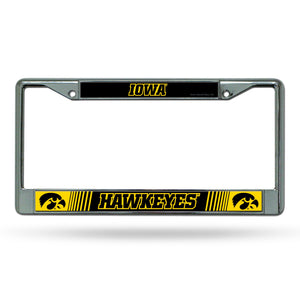 Iowa Hawkeyes License Plate Frame Chrome Printed Insert - Rico Industries