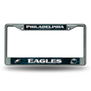 Philadelphia Eagles License Plate Frame Chrome Printed Insert - Rico Industries