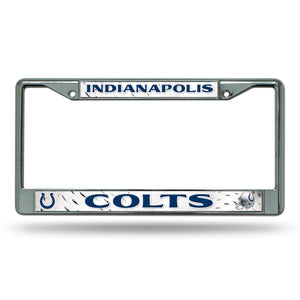 Indianapolis Colts License Plate Frame Chrome Printed Insert - Rico Industries