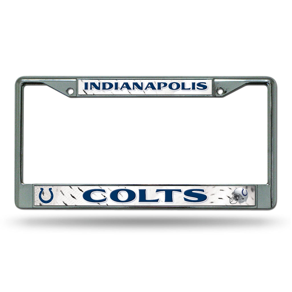 Indianapolis Colts License Plate Frame Chrome Printed Insert - Rico Industries