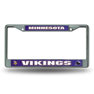 Minnesota Vikings License Plate Frame Chrome Printed Insert - Rico Industries