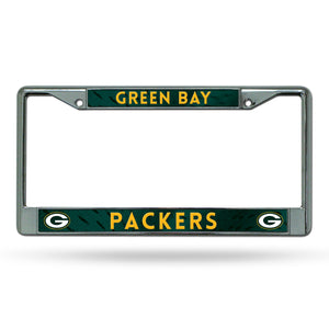 Green Bay Packers License Plate Frame Chrome Printed Insert - Rico Industries