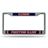 Illinois Fighting Illini License Plate Frame Chrome Printed Insert - Rico Industries
