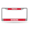 Nebraska Cornhuskers License Plate Frame Chrome Printed Insert - Rico Industries